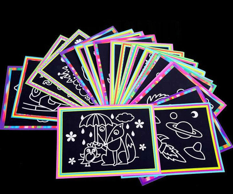 10 Pcs 13x 9.8cm Scratch Art Paper Magic