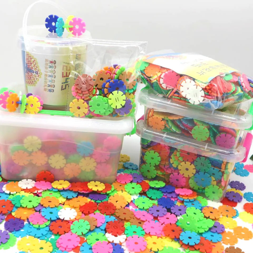 60/100/200pcs - Snowflake Building Block Set