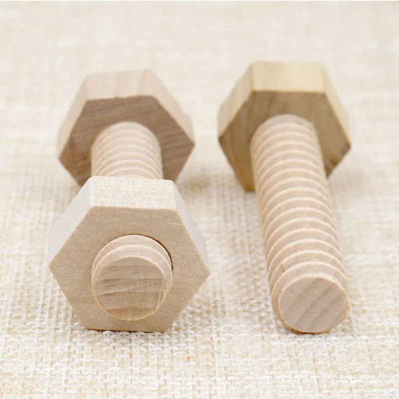 Wooden Nuts & Bolts - 1Pcs/2Pcs/3Pcs