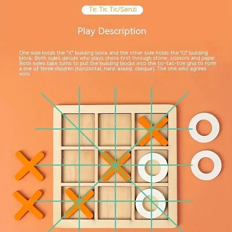 Wooden Mini Tic-Tac-Toe