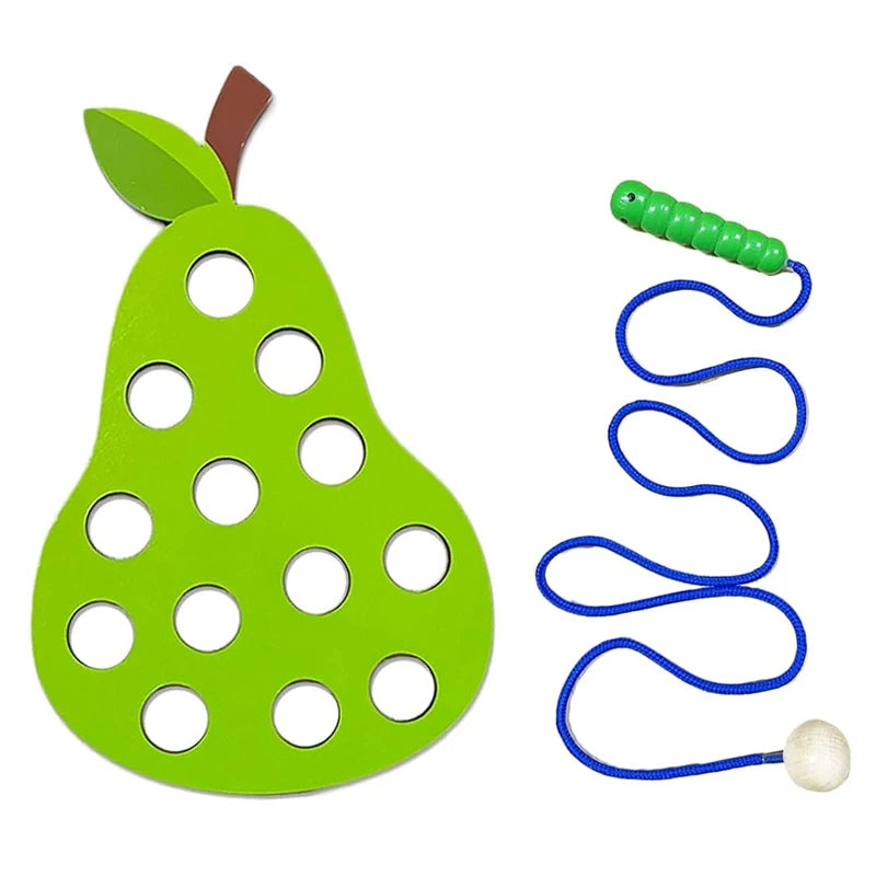 Wooden Fruit Lacing/Threading Activity