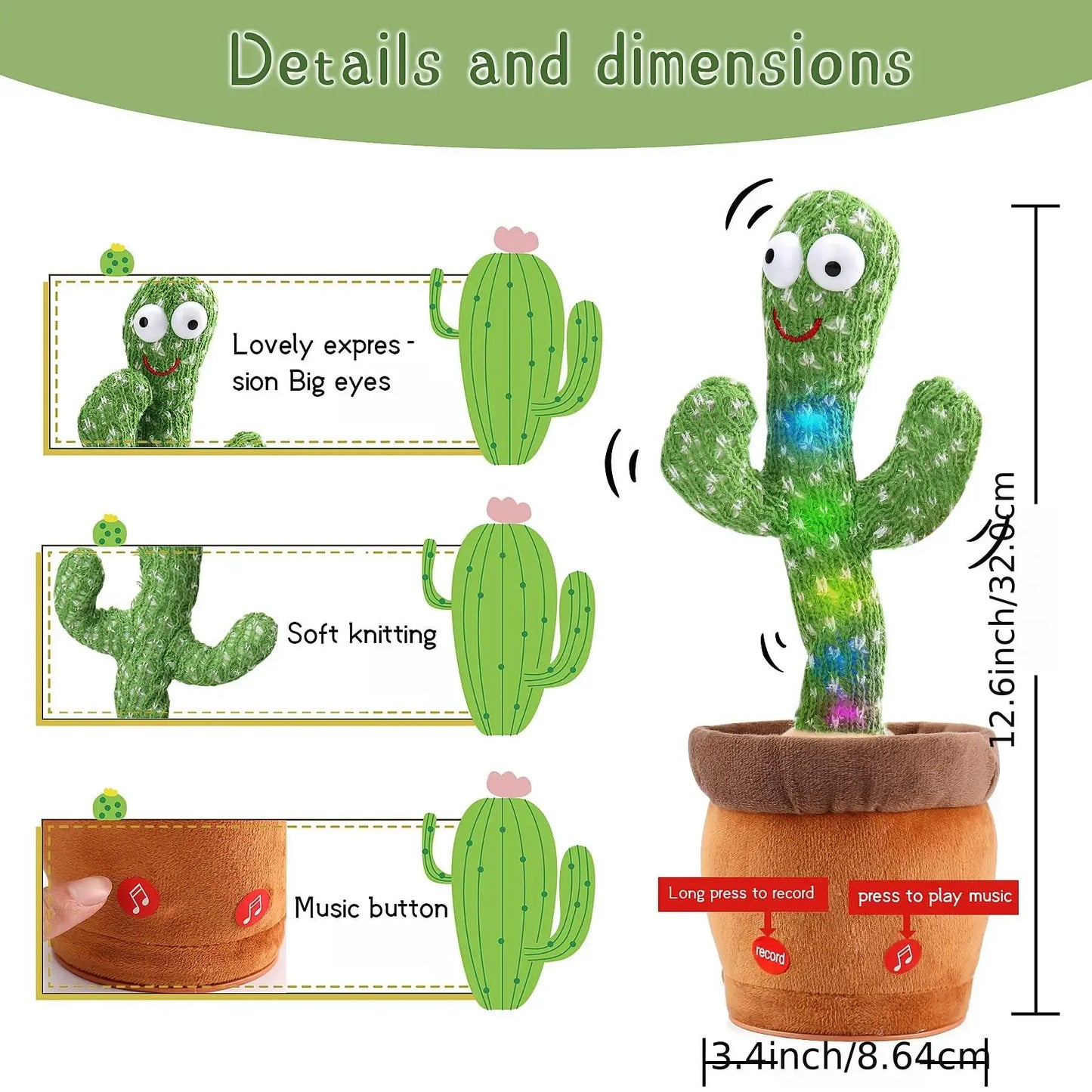 Singing & Dancing Cactus - Rechargeable