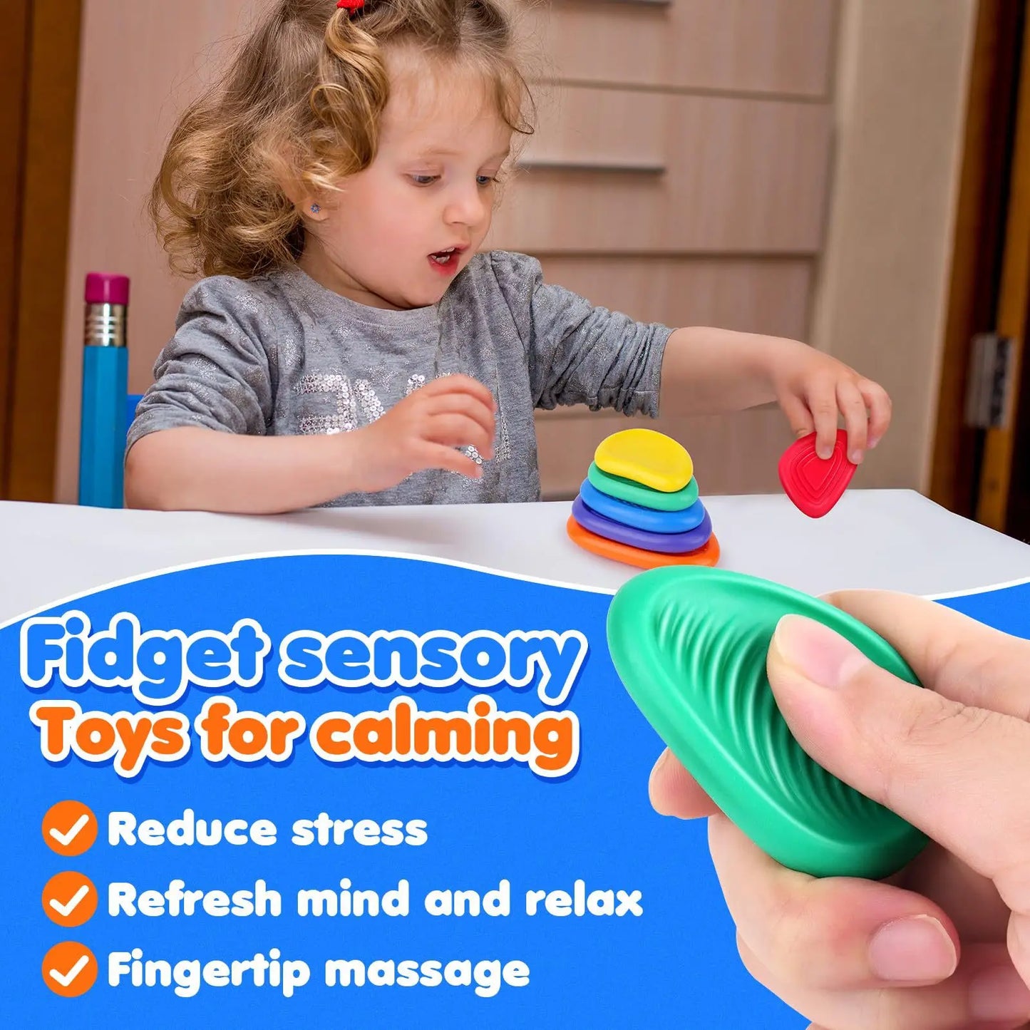 Silicone Worry Stones - 6 Pack