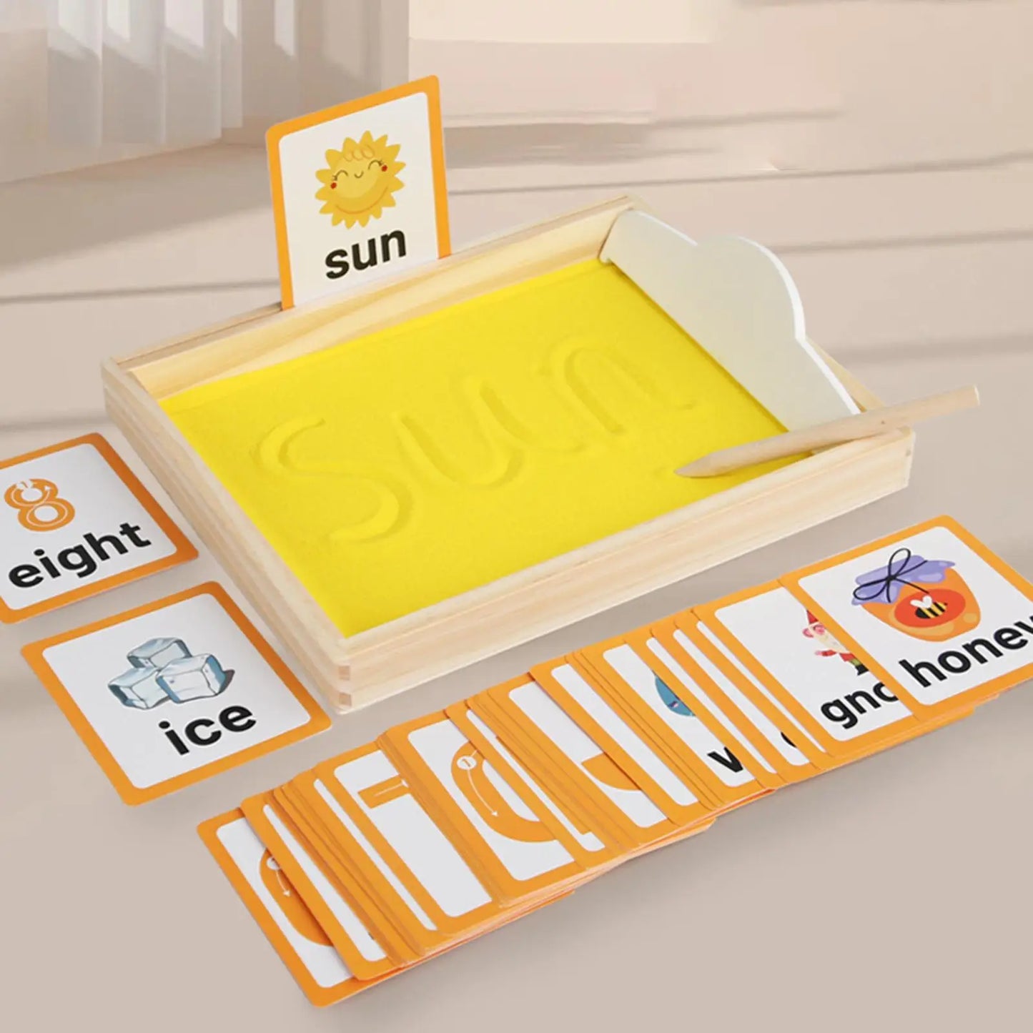 Sensory Sand Tray with Activity Cards
