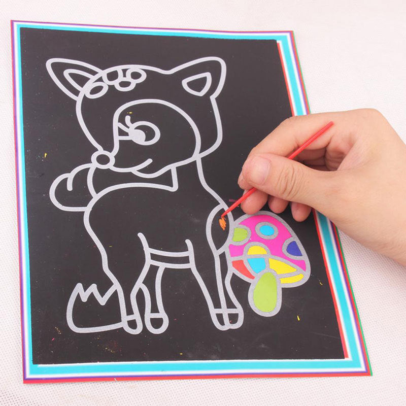 10 Pcs 13x 9.8cm Scratch Art Paper Magic