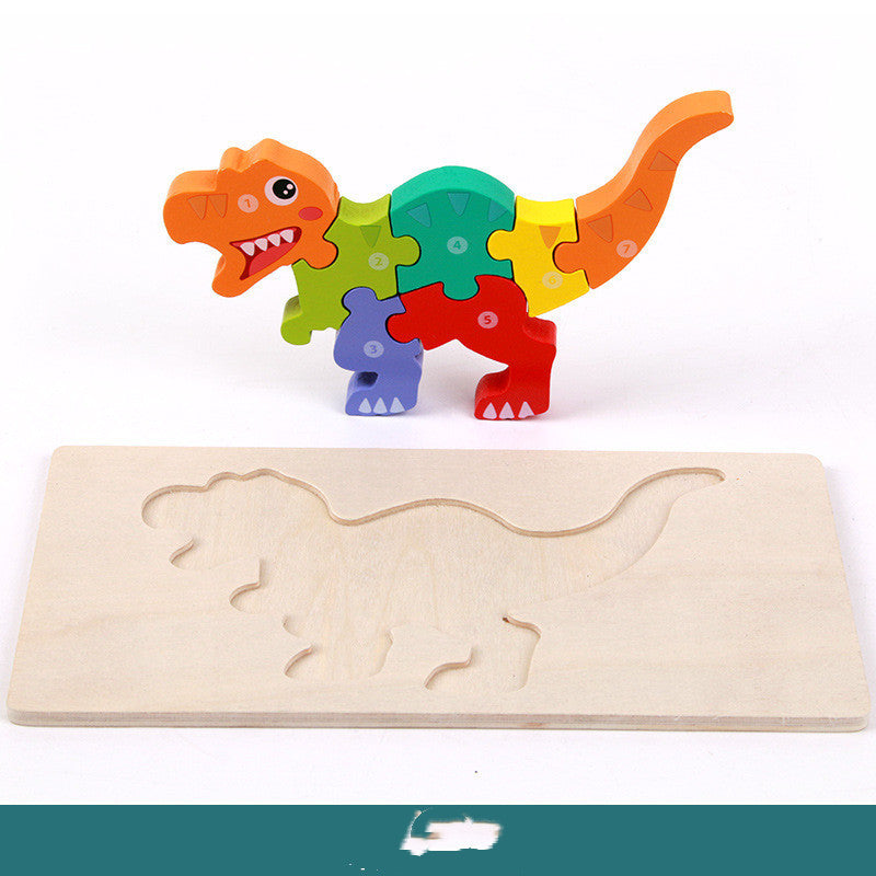 Wooden Three-dimensional Dino Puzzles