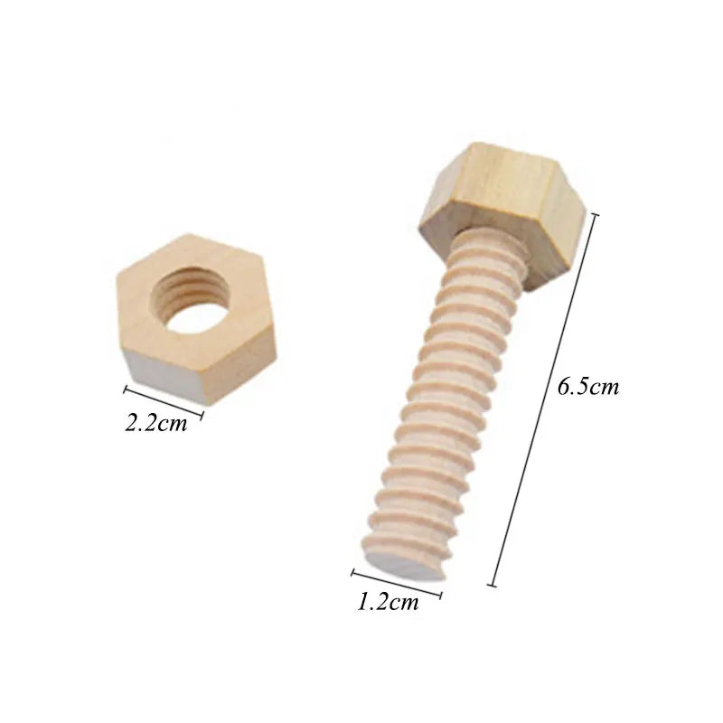 Wooden Nuts & Bolts - 1Pcs/2Pcs/3Pcs