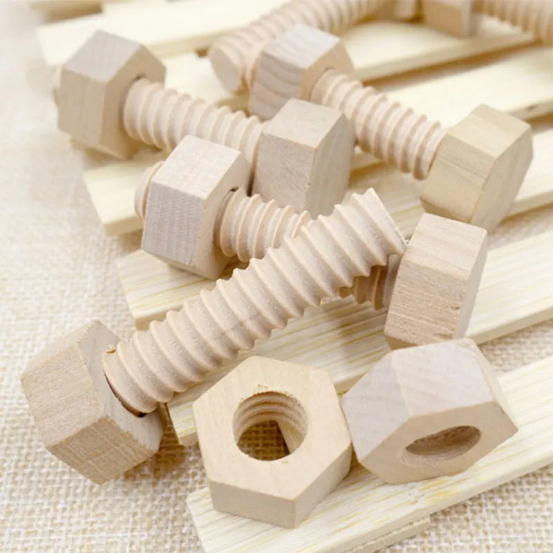 Wooden Nuts & Bolts - 1Pcs/2Pcs/3Pcs