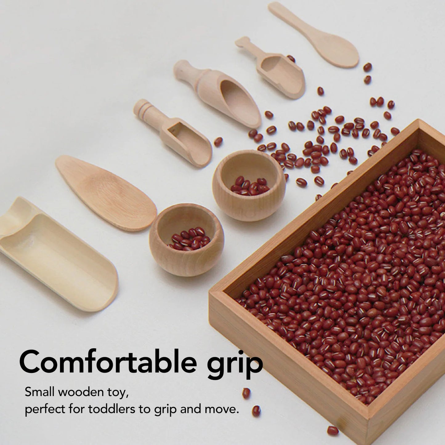 Wooden Sensory Bin Tools - Bowls and Scoops