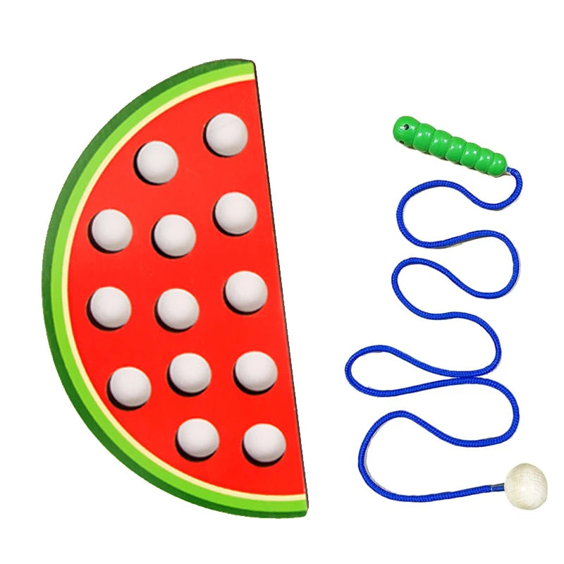 Wooden Fruit Lacing/Threading Activity