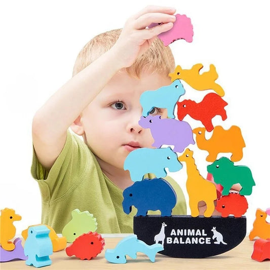 Wooden Balance Blocks - Zoo, Ocean and Dinos