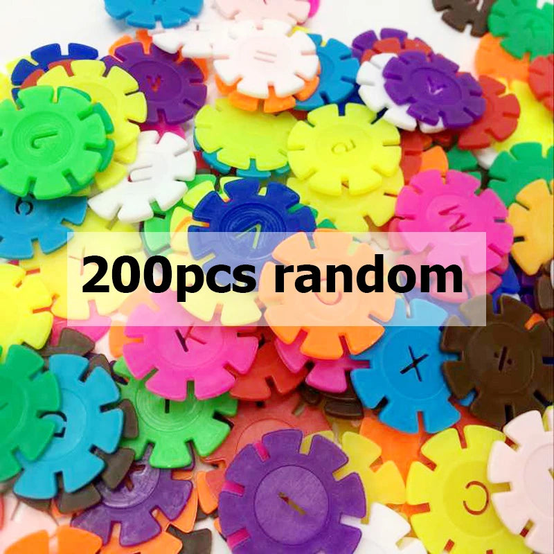60/100/200pcs - Snowflake Building Block Set