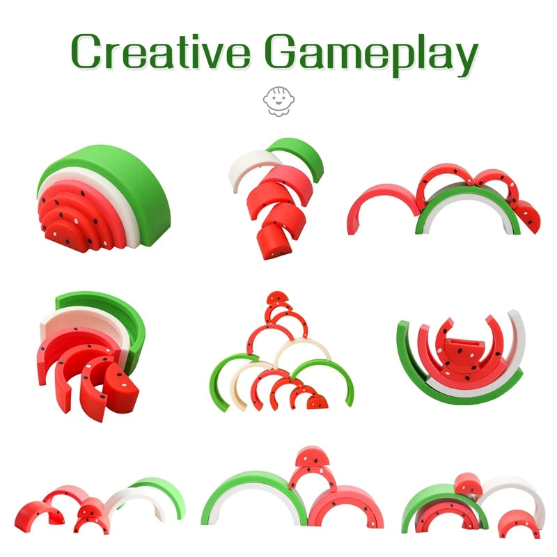 6pcs  - Watermelon Stacking Blocks