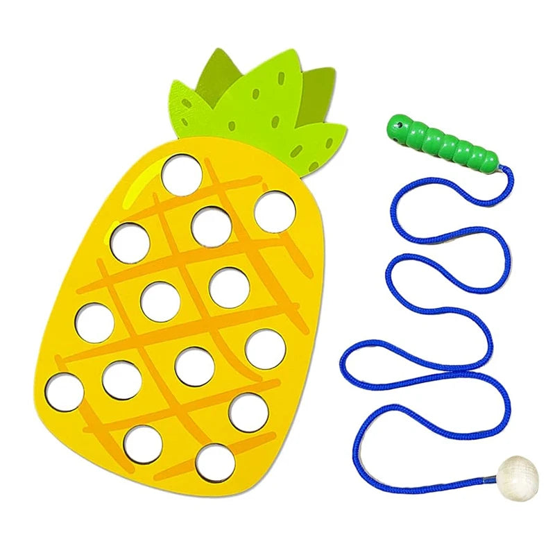 Wooden Fruit Lacing/Threading Activity