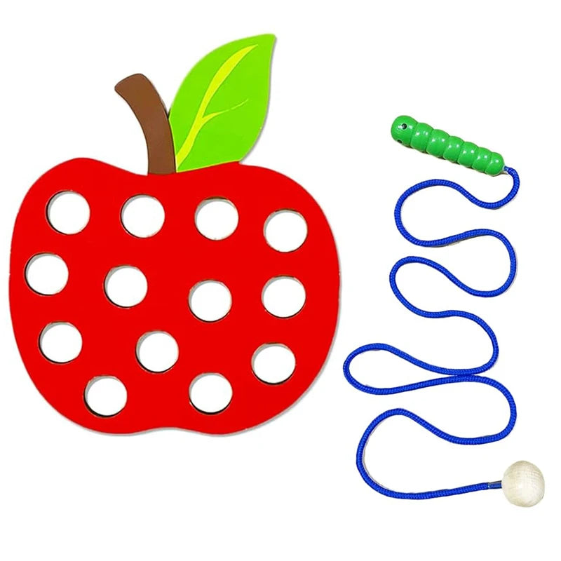 Wooden Fruit Lacing/Threading Activity