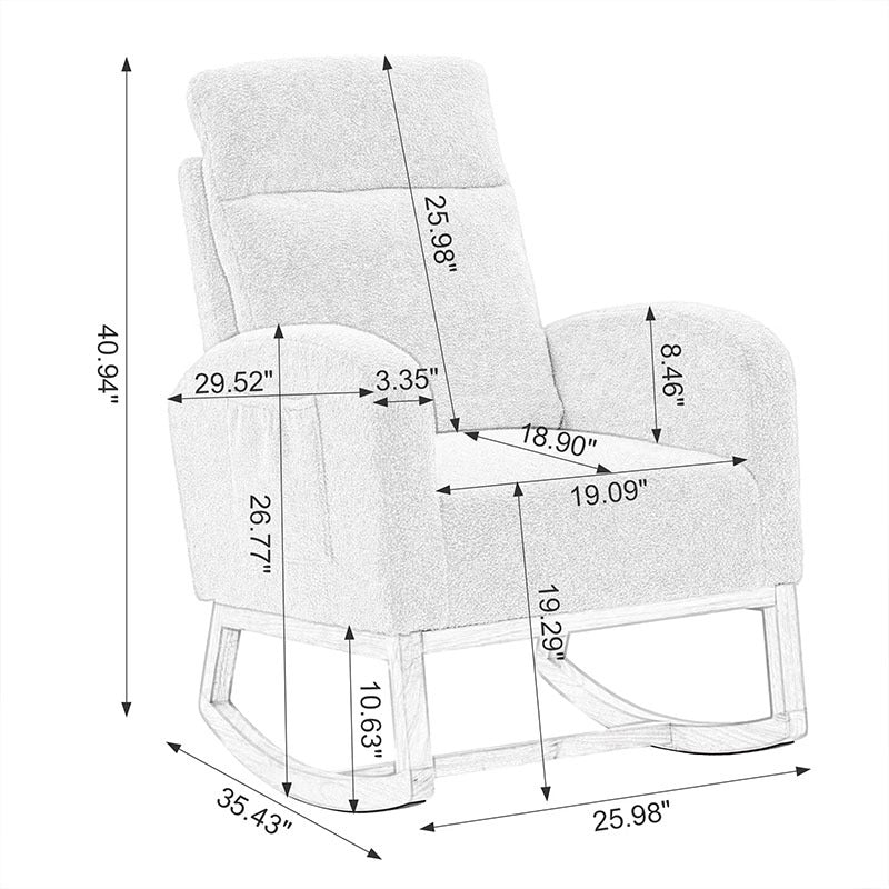 Modern Accent Rocking Chair - Dark Grey