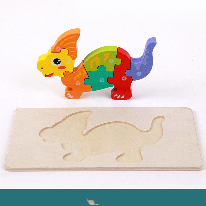 Wooden Three-dimensional Dino Puzzles