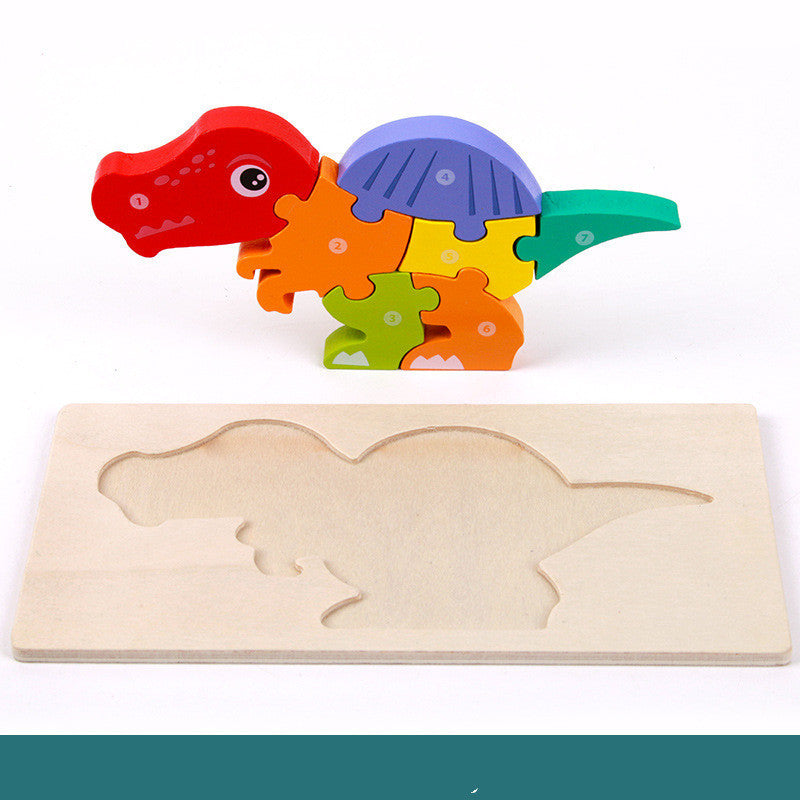 Wooden Three-dimensional Dino Puzzles